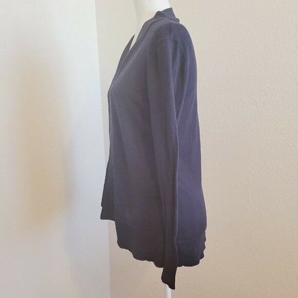 J. Crew Dark Navy Pima Cotton & Wool Open Front Cardigan Sweater Size X-Small - Picture 5 of 9